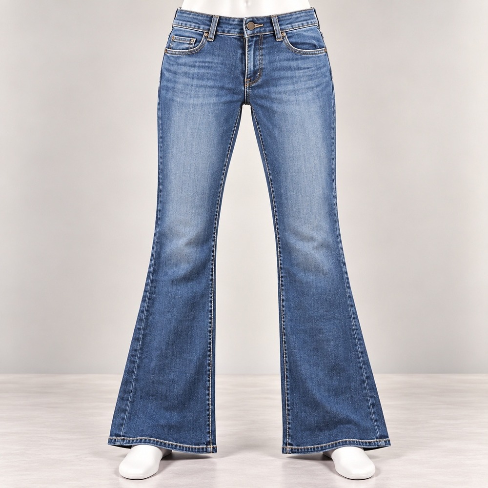 Decree Bootcut Jeans Womens 17 Blue Stretch Embroidered Flap Pocket Denim